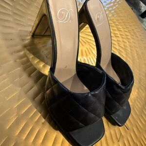 Elegant Black Quilted Women's Heels
